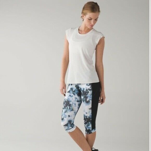 lululemon athletica Pants - Lululemon Stop at Nothing Abstract Crop Legging 4